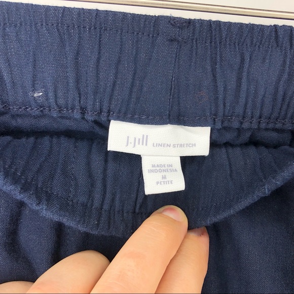 J JILL navy blue crop linen wide-leg pants M - p - Picture 11 of 14